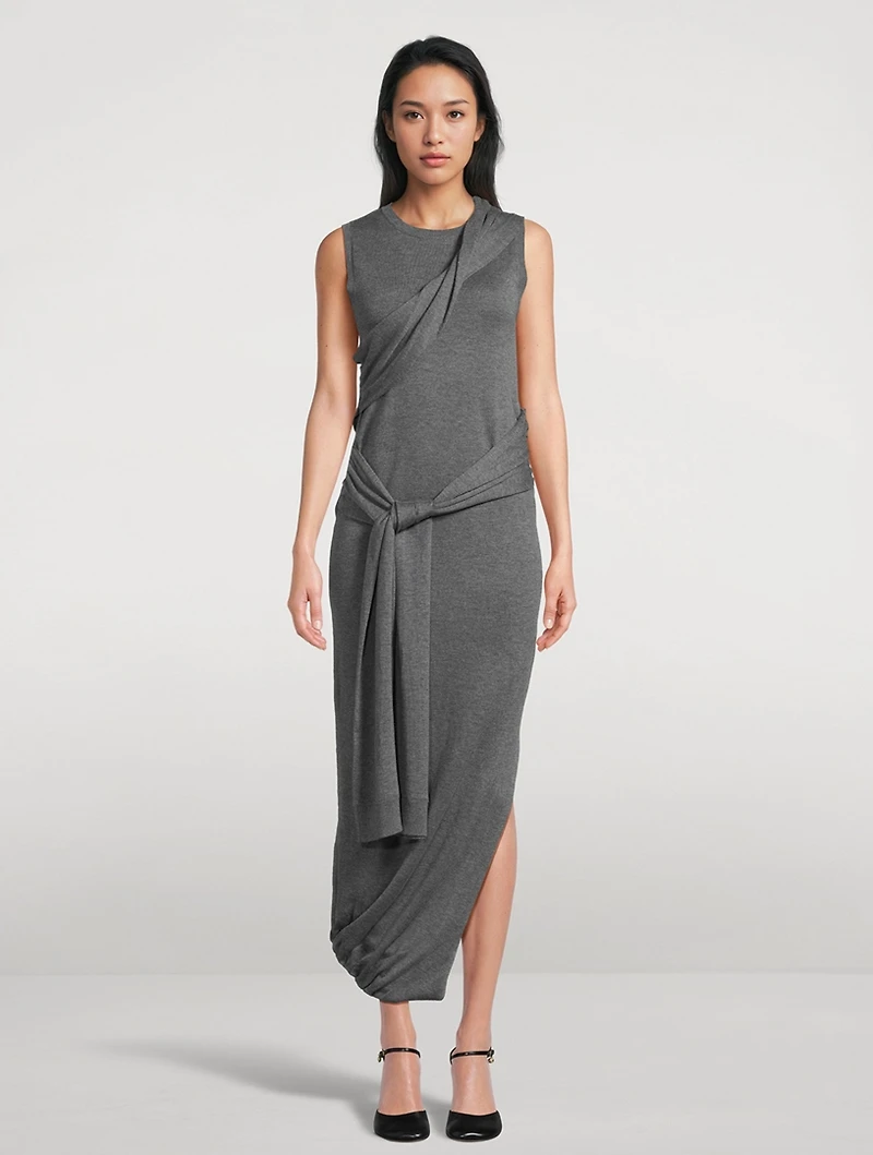 Tie-Wrap Midi Dress