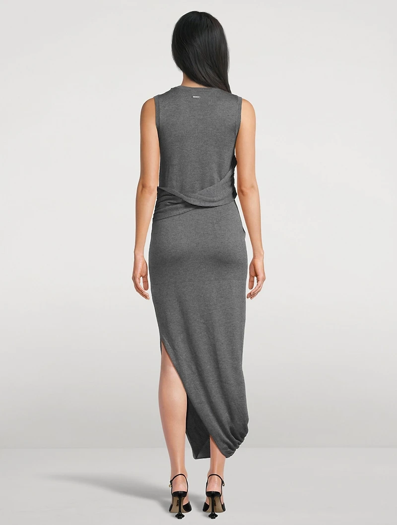 Tie-Wrap Midi Dress