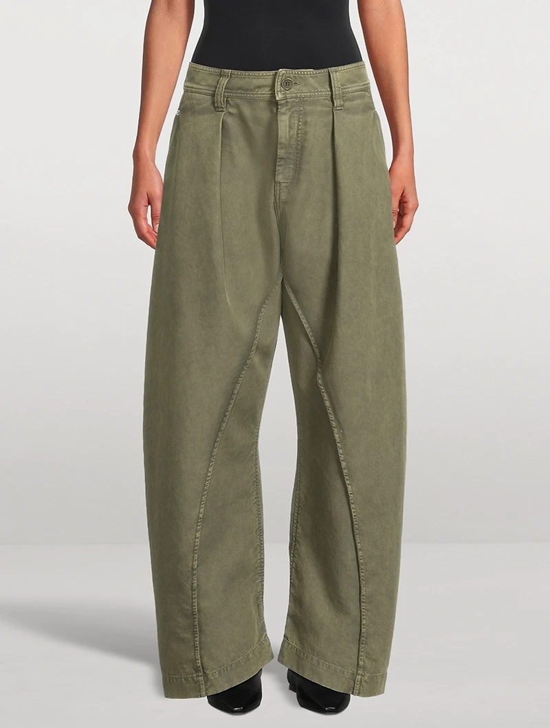 Twisted-Seam Wide-Leg Trousers