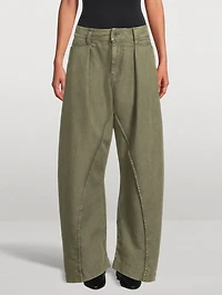 Twisted-Seam Wide-Leg Trousers