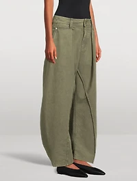 Twisted-Seam Wide-Leg Trousers