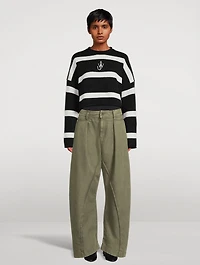 Twisted-Seam Wide-Leg Trousers