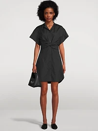 Gretchen Twist-Front Poplin Shirt Dress