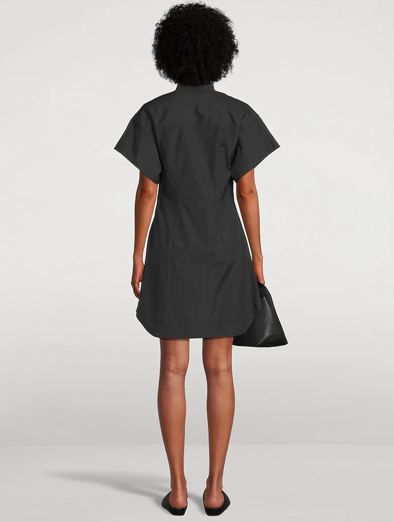 Gretchen Twist-Front Poplin Shirt Dress