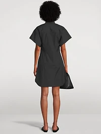 Gretchen Twist-Front Poplin Shirt Dress