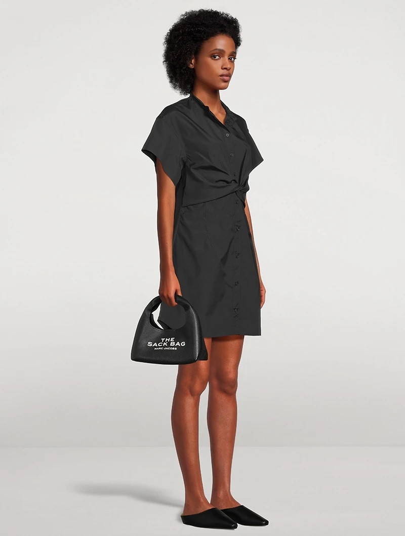 Gretchen Twist-Front Poplin Shirt Dress