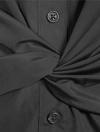 Gretchen Twist-Front Poplin Shirt Dress