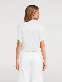 Gretchen Twist-Front Poplin Shirt