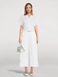 Gretchen Twist-Front Poplin Shirt