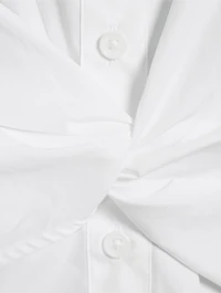 Gretchen Twist-Front Poplin Shirt