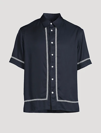 Dalton Embroidered Short-Sleeve Shirt