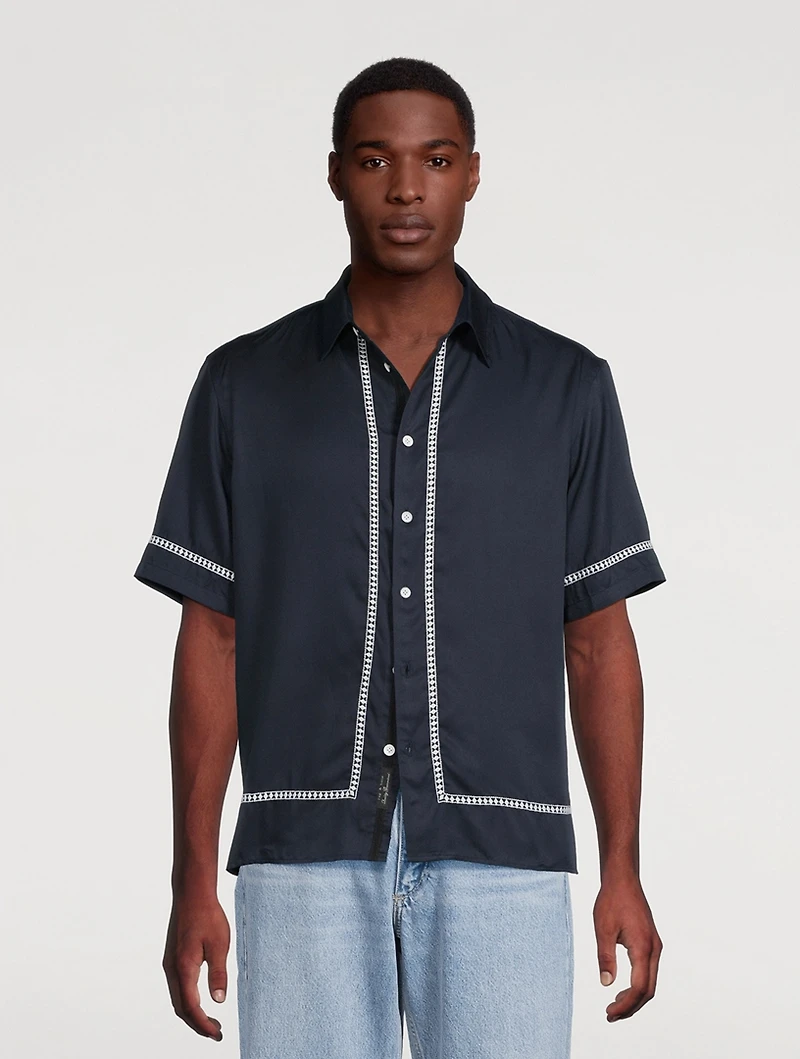 Dalton Embroidered Short-Sleeve Shirt