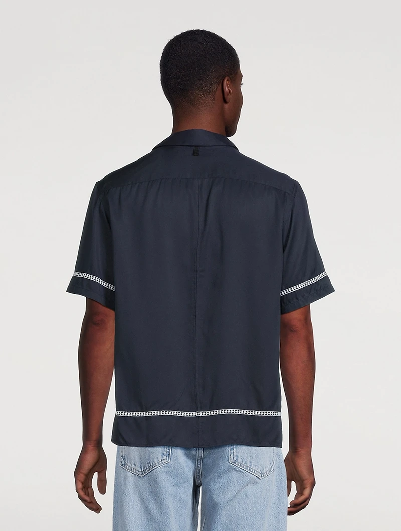 Dalton Embroidered Short-Sleeve Shirt