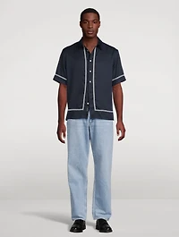 Dalton Embroidered Short-Sleeve Shirt