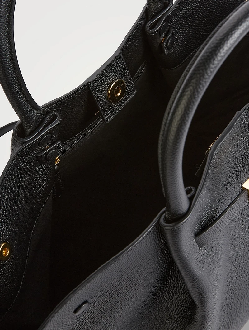 The Midi New York Leather Tote Bag