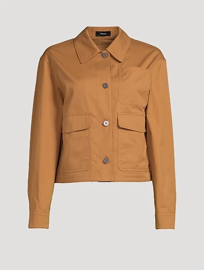 Cropped Canvas Chore Jacket