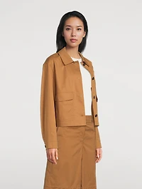 Cropped Canvas Chore Jacket