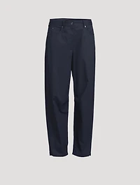 Cotton Twill Barrel-Leg Trousers