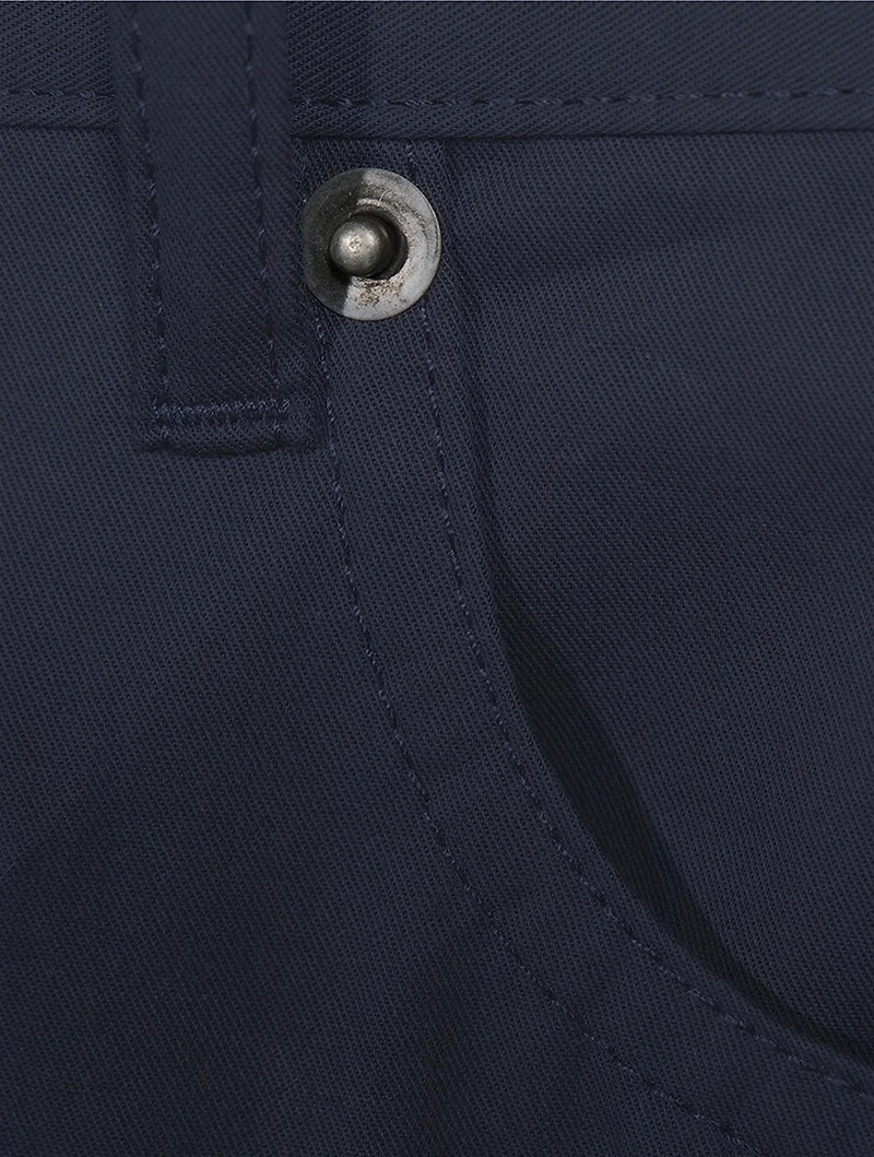 Cotton Twill Barrel-Leg Trousers