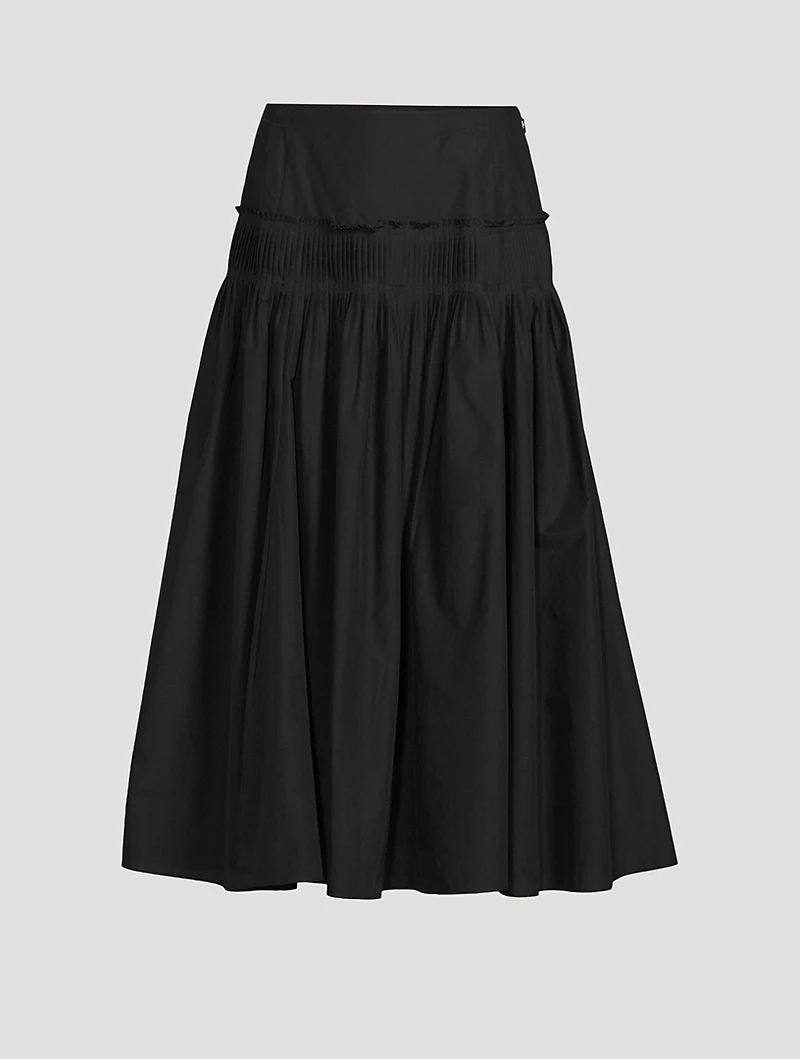 Accordion Pleat Midi Skirt