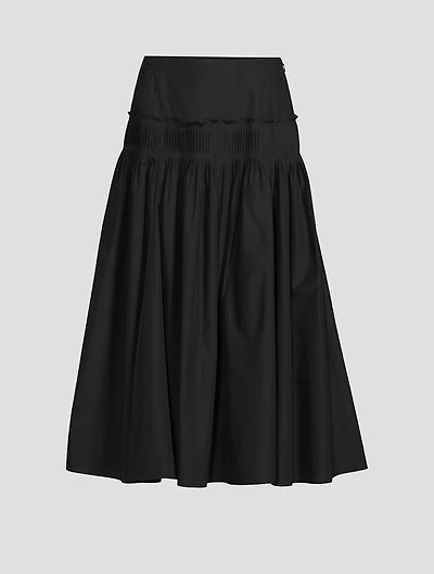 Accordion Pleat Midi Skirt