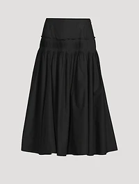 Accordion Pleat Midi Skirt