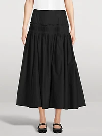 Accordion Pleat Midi Skirt