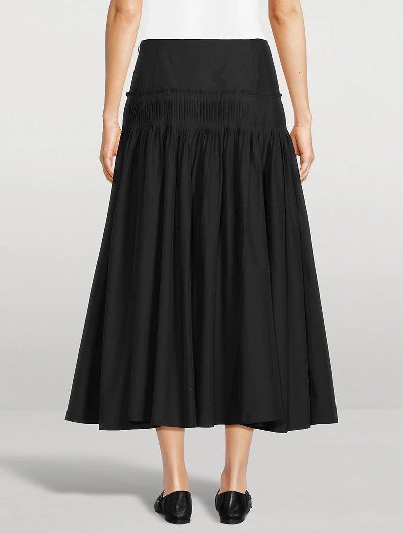 Accordion Pleat Midi Skirt