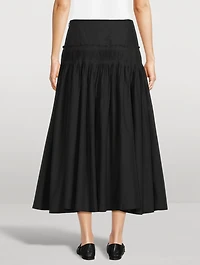 Accordion Pleat Midi Skirt