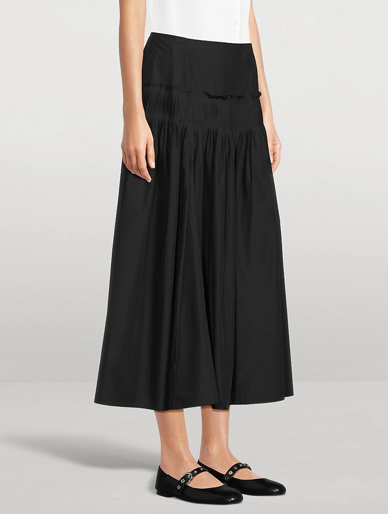 Accordion Pleat Midi Skirt