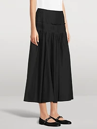 Accordion Pleat Midi Skirt