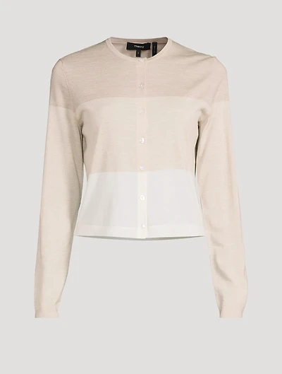Merino Wool Colourblock Cardigan