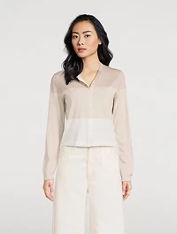 Merino Wool Colourblock Cardigan