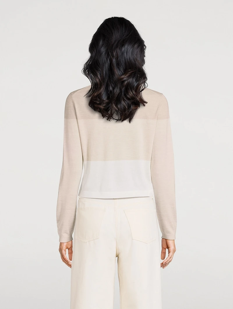 Merino Wool Colourblock Cardigan
