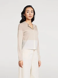 Merino Wool Colourblock Cardigan