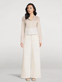 Merino Wool Colourblock Cardigan