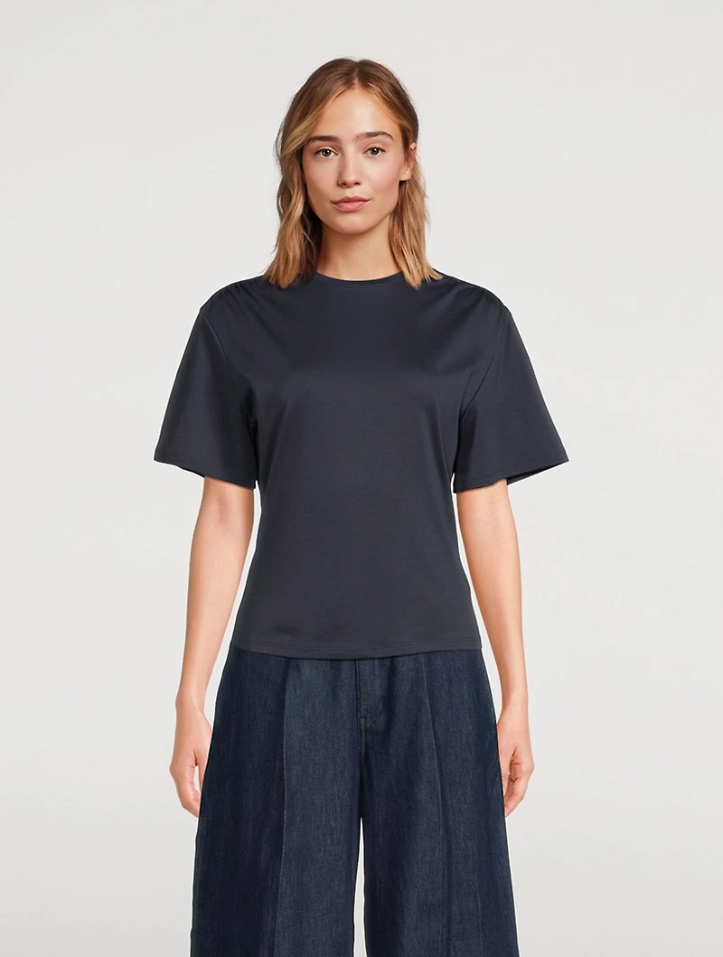 Gathered-Shoulder T-Shirt