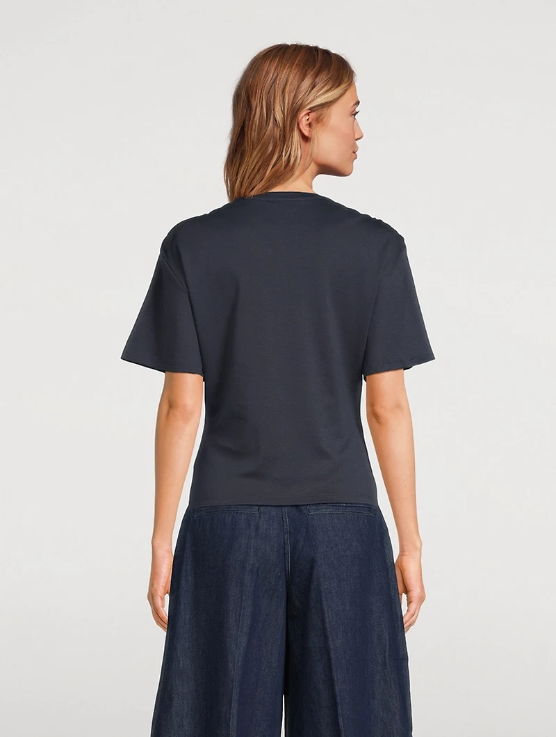 Gathered-Shoulder T-Shirt