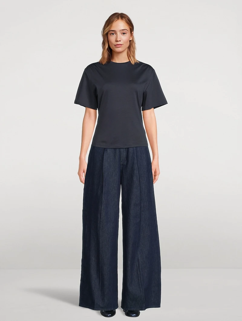 Gathered-Shoulder T-Shirt