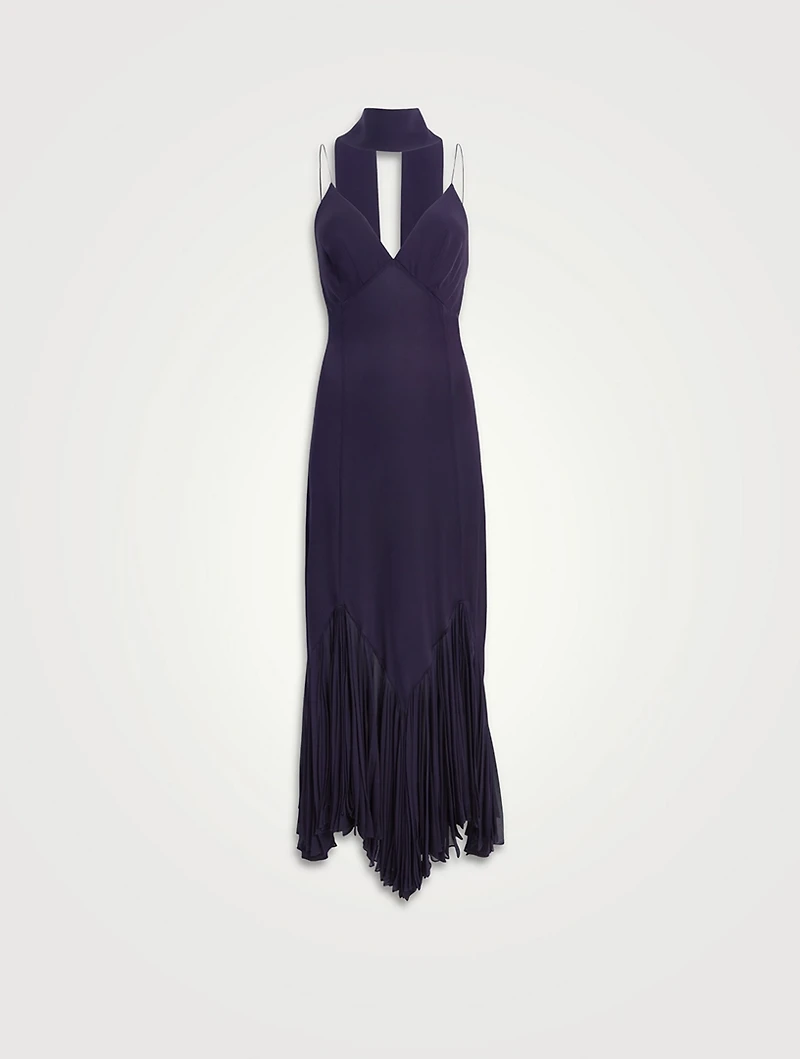 Candita Silk Georgette Slip Dress With Scarf
