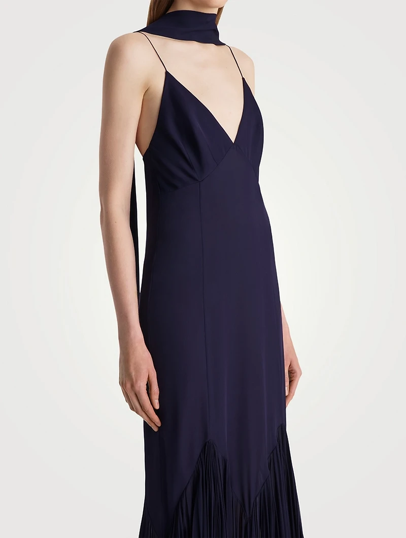 Candita Silk Georgette Slip Dress With Scarf