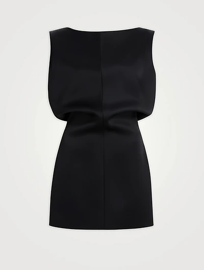 Toma Crêpe Satin Blouson Mini Dress