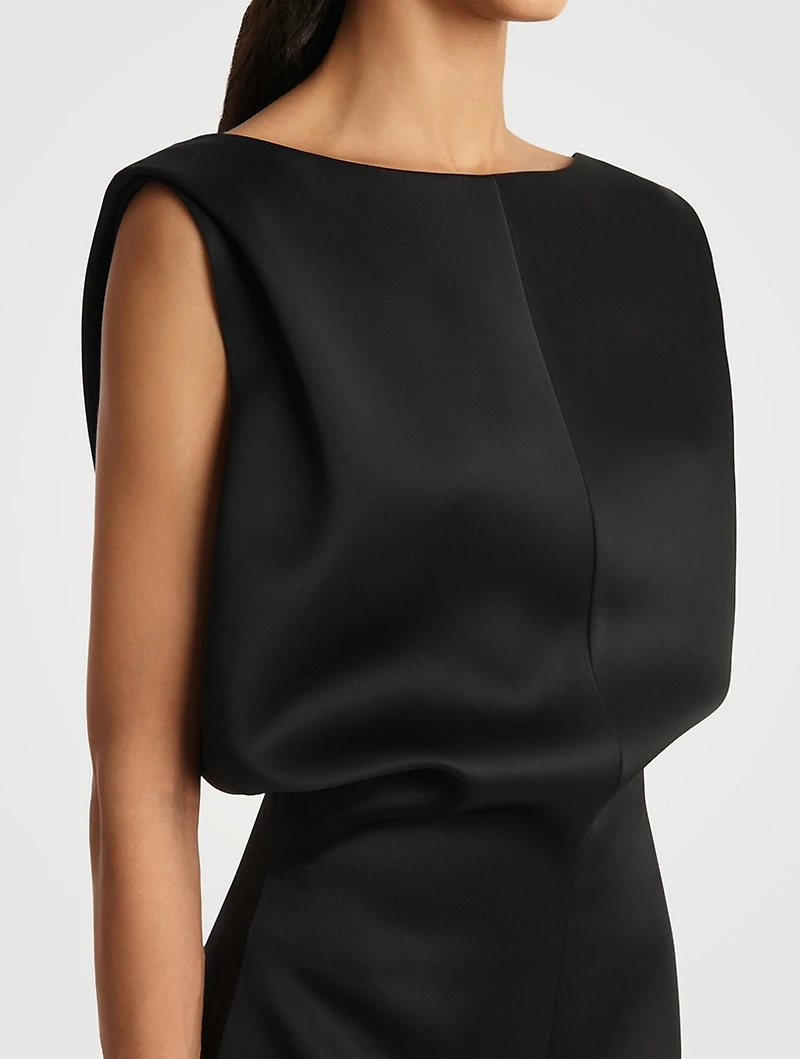 Toma Crêpe Satin Blouson Mini Dress