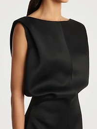 Toma Crêpe Satin Blouson Mini Dress