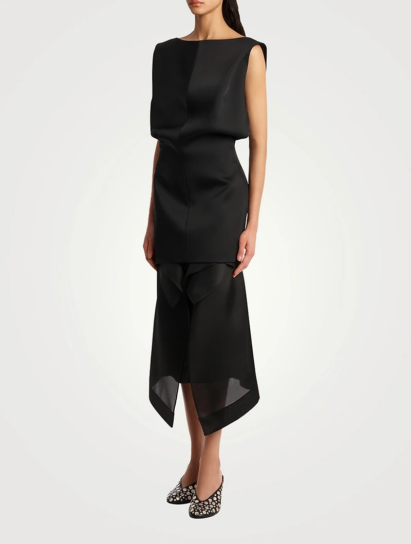 Toma Crêpe Satin Blouson Mini Dress