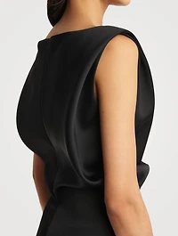 Toma Crêpe Satin Blouson Mini Dress