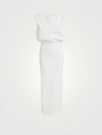 Terran Crêpe Satin Blouson Maxi Dress