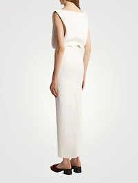 Terran Crêpe Satin Blouson Maxi Dress
