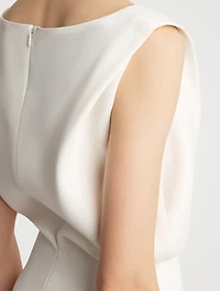 Terran Crêpe Satin Blouson Maxi Dress