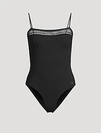 Lace Inset One-Piece Swimsuit